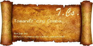 Tomanóczy Csaba névjegykártya