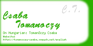 csaba tomanoczy business card